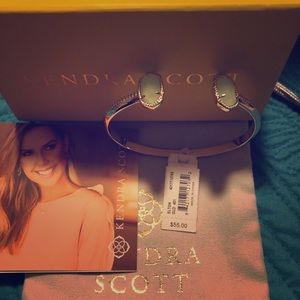 Kendra Scott Gold Elton Chalcedony Glass Cuff